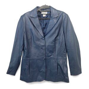 Pendleton Navy Blue Leather Blazer